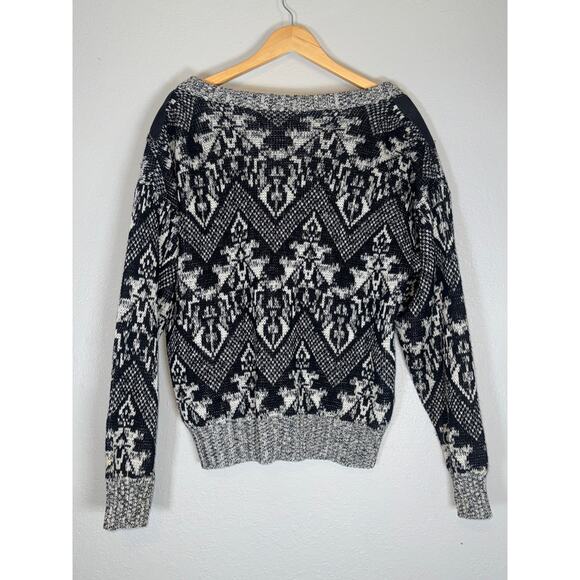 Vintage 90s Black White Cosby Button Front Cardigan Mens Large Funky Grandpa Dad - Picture 4 of 8